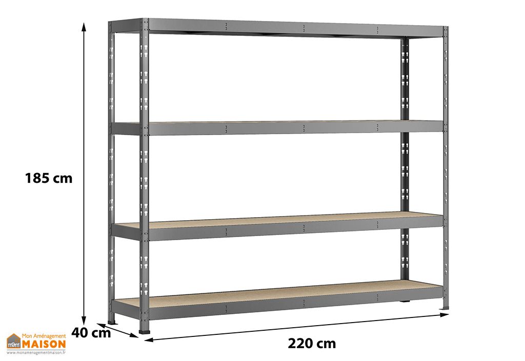 Etagere Rack En Acier Avec 4 Plateaux 40 X 220 Cm Robbust Etagere Rack En Acier Avec 4 Plateaux 40 X 220 X 185 Cm Modulo Storage