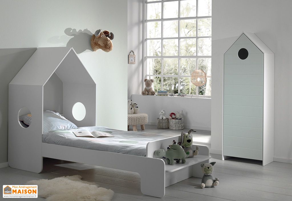 Chambre Enfant Lit Cabane 90 X 0 Cm Et Armoire Casami Pls Col Vipack