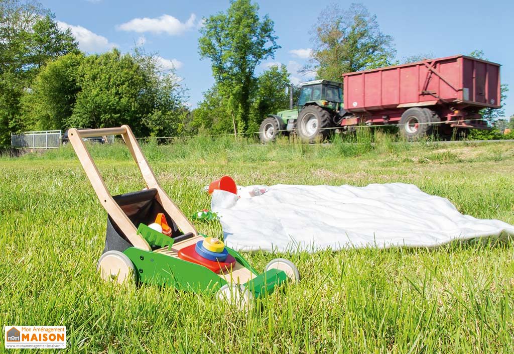 Chariot De Marche En Bois Trotteur Bebe Tondeuse Klaas Pinolino