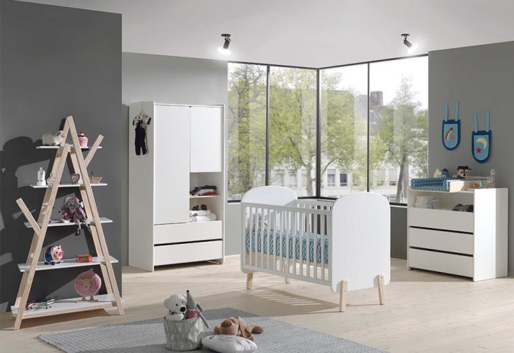 Chambre Bebe Complete Lit Armoire Etagere Commode A Langer Kiddy Vipack