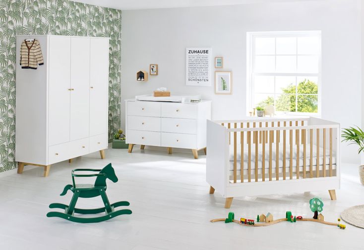 Chambre évolutive bébé enfant : lit, armoire, commode à langer – Pan