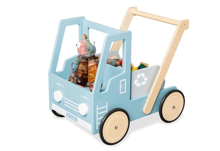 Chariot de marche en bois trotteur bébé camion – Fred - Pinolino