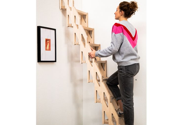 Escalier pliable en bois Ultra Light : 130 à 315 cm – finition huilée -  Klapster