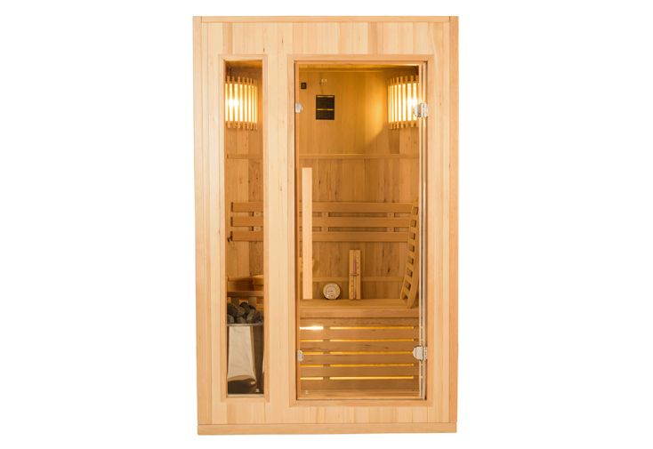 Sauna traditionnel en bois 2 places + poêle 3,5 kW + kit sauna – Zen 2