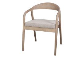 Chaise de salle à manger en bois massif et tissu