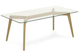 Table Basse en Bois de Chêne et Verre Kokoon Design Scara