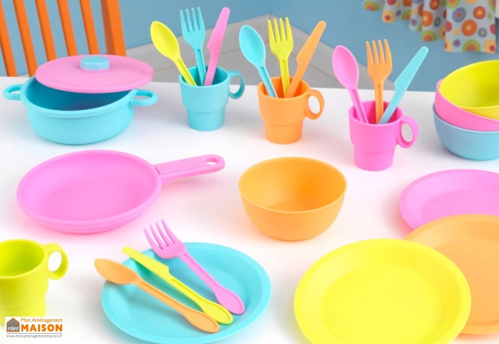 Dinette Imitation Inox en Plastique pour Cuisine pour Enfants x27