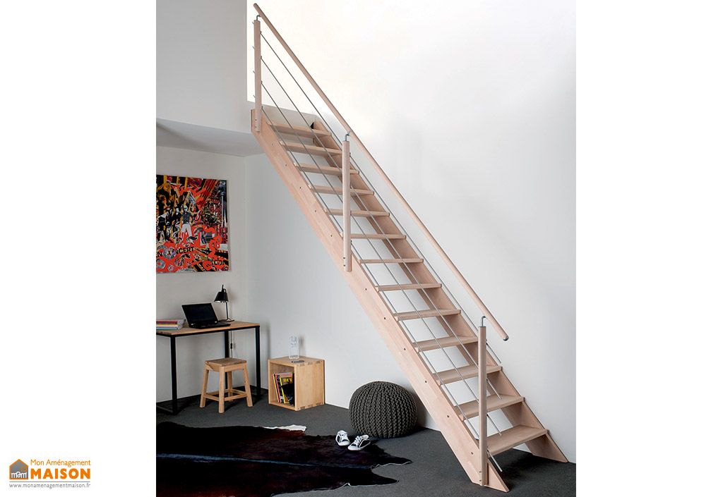 Escalier escamotable droit structure et marches aluminium BURGER