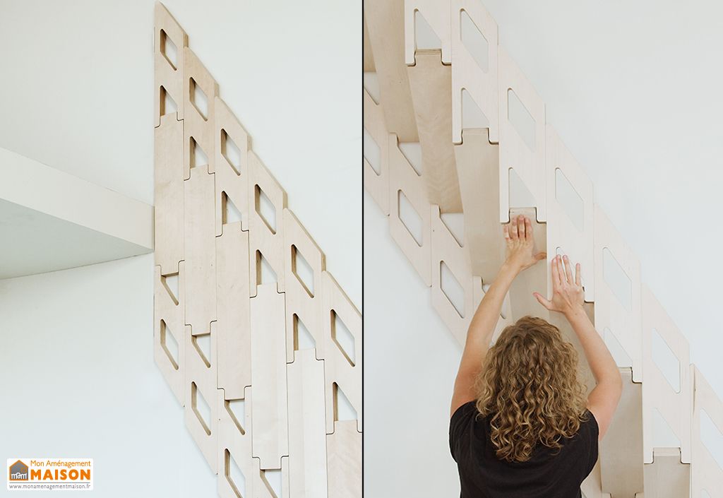 Escalier pliable en bois Slim : 130 à 315 cm – Finition huilée