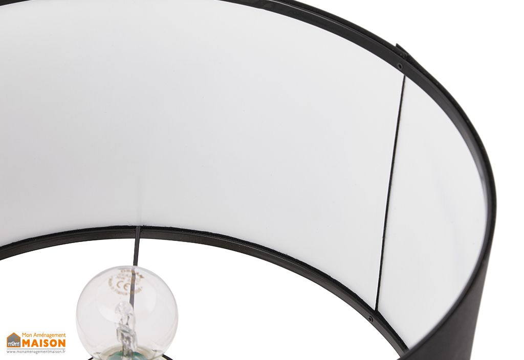 Lampe à Poser en Métal et Polyester Trivet Mini Noir - Kokoon Design