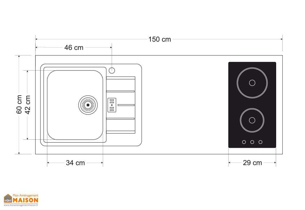 Kitchenette Blanche avec Frigo, Micro-Ondes et Vitrocéramique MKM120 -  Stengel