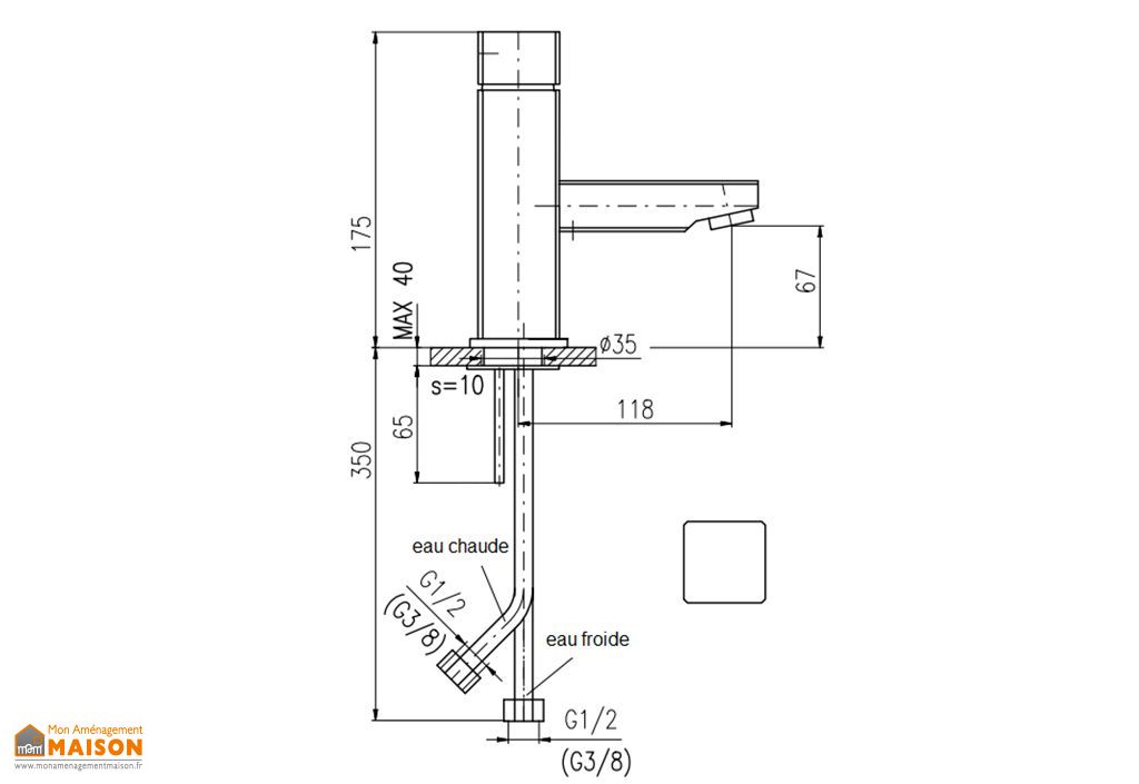 Mitigeur lavabo avec capteur sensoriel (Nature) - Aquasee